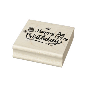 Happy Birthday Rubber Stamp