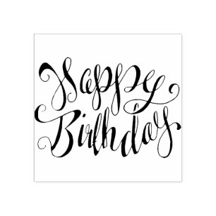 Happy Birthday Rubber Stamp