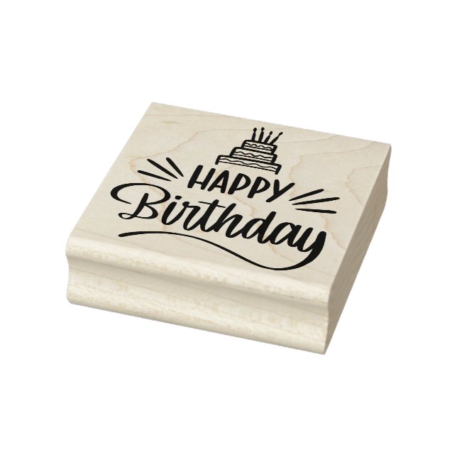 Happy Birthday Rubber Stamp (Stamp)