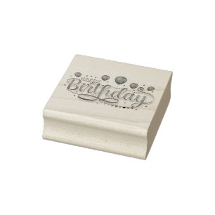 Happy Birthday Rubber Stamp