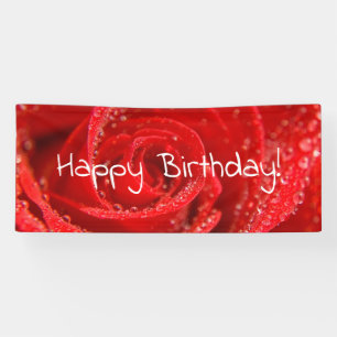 happy birthday ruby red rose banner