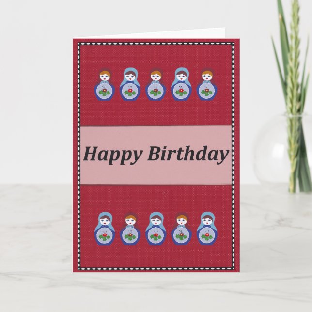 Happy Birthday Russian Doll Card (Front)