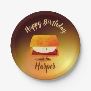 Happy Birthday S’more Name Paper Plates