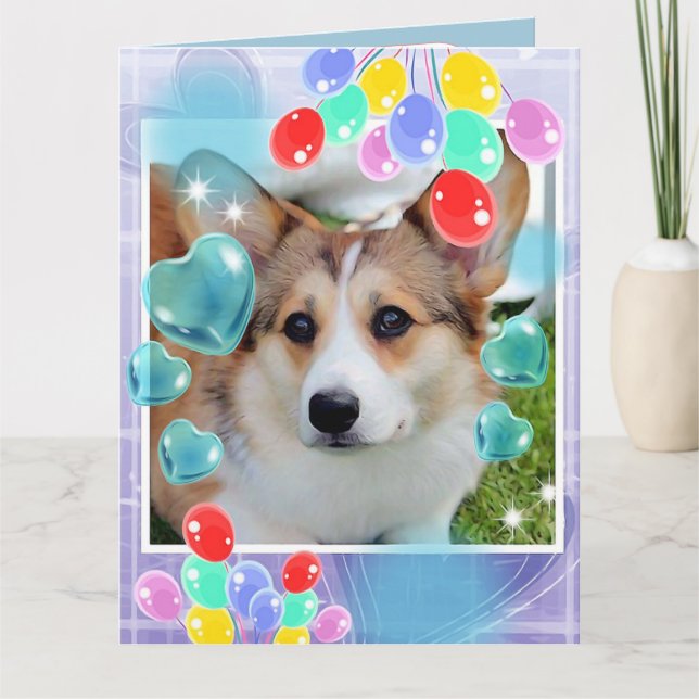 Happy Birthday Sable Corgi Card (Front)