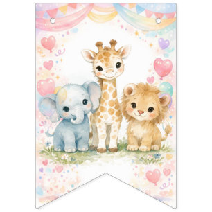 Happy Birthday Safari Animals Boy Blue Bunting