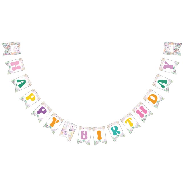 Happy Birthday Safari Party Animals Wild One Bunting (All)