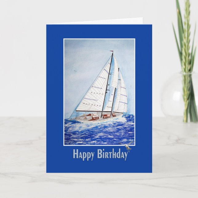 Happy Birthday Sailboat Card (Front)