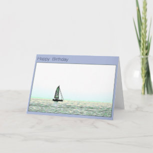 Happy Birthday Sailing Ocean Yacht Card