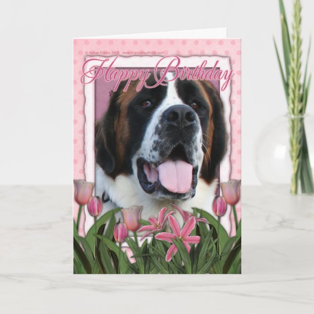 Happy Birthday - Saint Bernard - Mae Card (Front)