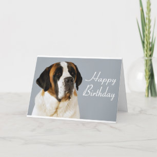 Happy Birthday Saint Bernard Puppy Dog Card