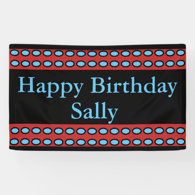 "Happy Birthday Sally Custom Banner (Horizontal)
