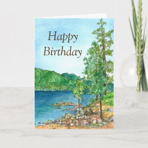 Happy Birthday Sand Harbour Lake Tahoe Painting Card