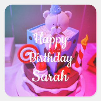 Happy birthday Sarah Square Sticker