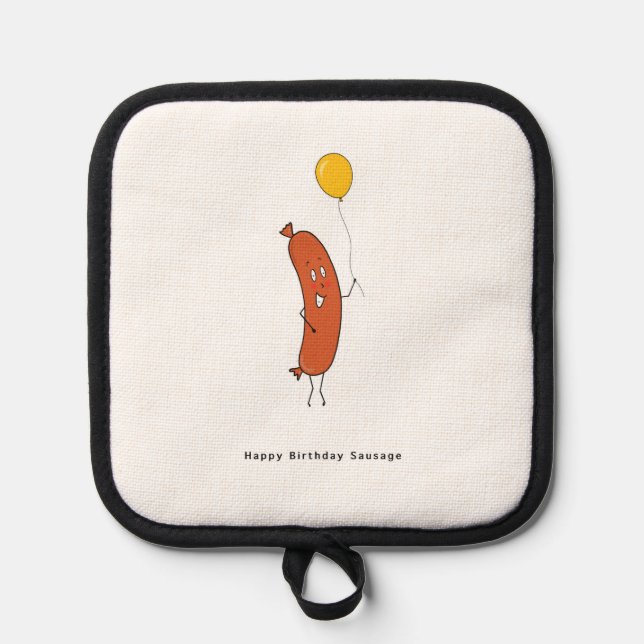 Happy Birthday Sausage  Pot Holder (Front)