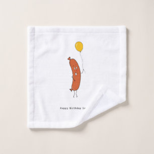 Happy Birthday Sausage  Wash Cloth