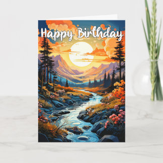 Happy Birthday Scenic Outdoor Landscape Card