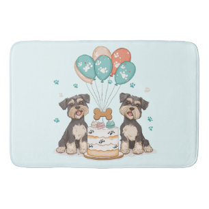 Happy Birthday Schnauzer Dogs Bath Mat
