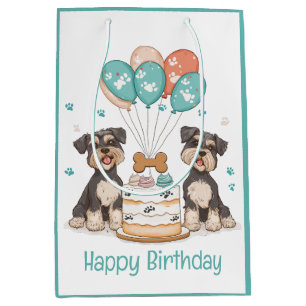 Happy Birthday Schnauzer Dogs Medium Gift Bag