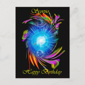 Happy Birthday  Scorpio Postcard