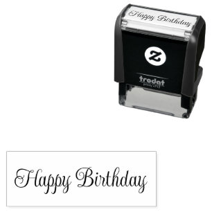 Happy Birthday Script Text Template Self-inking Stamp