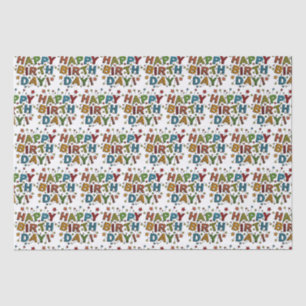 Happy Birthday Script Tissue Paper