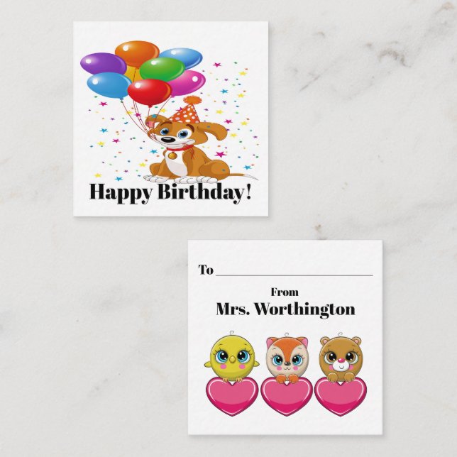 Happy Birthday! - See Back! Square Business Card (Front/Back)