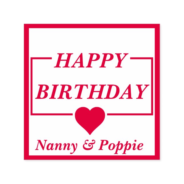 Happy Birthday Self Inking Personalised Stamp (Design)