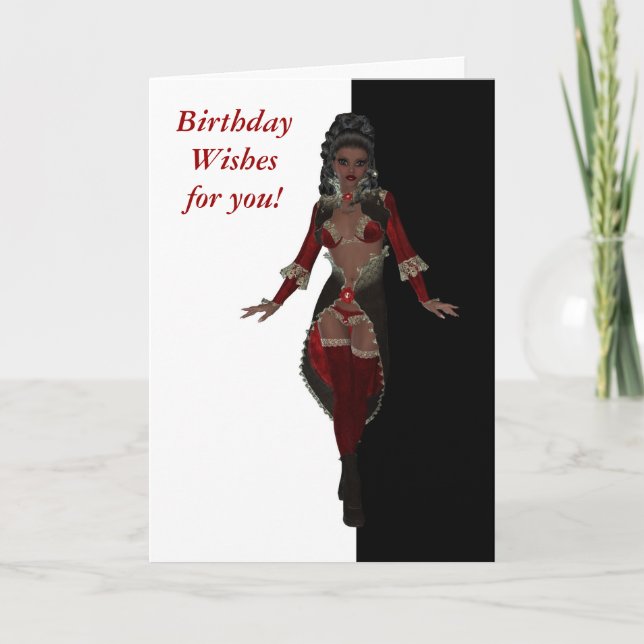 Happy birthday Sensual African American woman Card (Front)