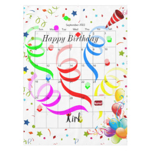 Happy Birthday September 2022 Tablecloth