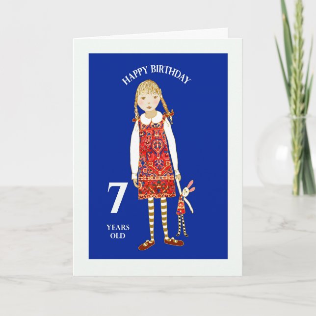 "Happy Birthday  seven years old" Card (Front)