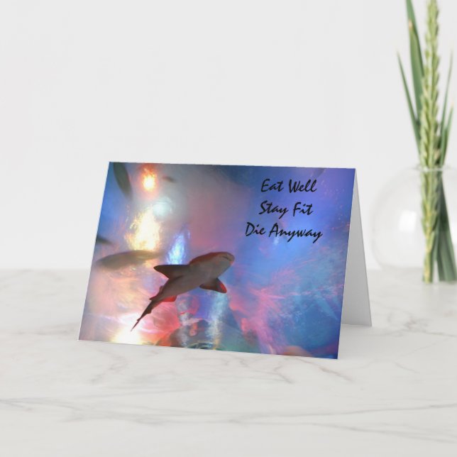 Happy birthday shark humor card (Front)