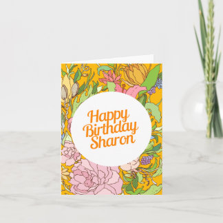 Happy Birthday Sharon | Floral Birthday Card