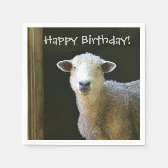 Happy Birthday Sheep Napkin (Front)