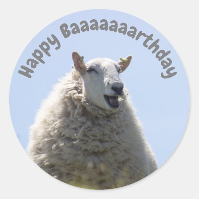 Happy Birthday Sheep Sticker (Front)