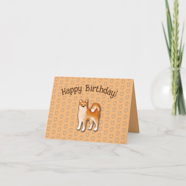 Happy Birthday Shiba Inu dog illustration Invitati Invitation (Front)