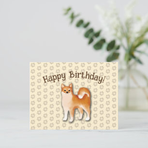 Happy Birthday Shiba Inu dog illustration Postcard