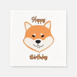 Happy Birthday Shiba Inu Original 3 Ply Napkins