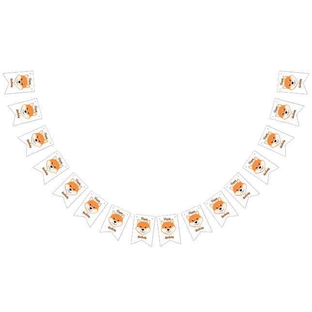 Happy Birthday Shiba Inu Original Bunting Banner (All)