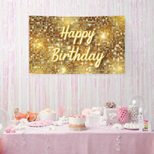 Happy Birthday Shinning Wall Panels Shimmer Wall Banner
