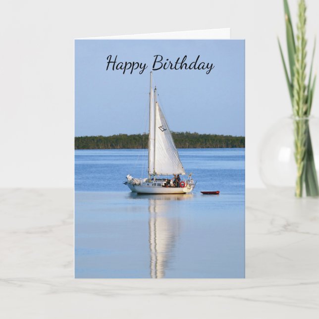 Happy Birthday Side by Side Sailboats Card (Front)