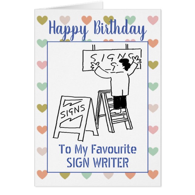 Happy Birthday Sign Writer (Front)