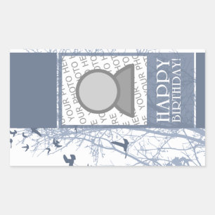 happy birthday (silhouscreen) rectangular sticker