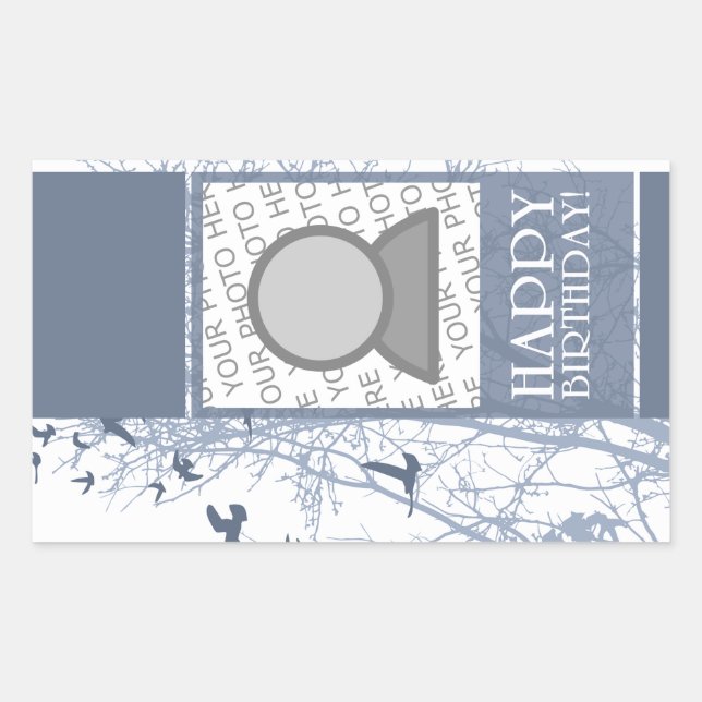 happy birthday (silhouscreen) rectangular sticker (Front)