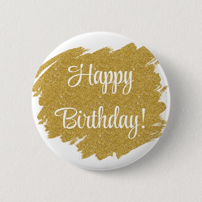 Happy Birthday Simple Minimal 6 Cm Round Badge (Front)