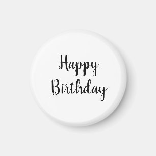 Happy Birthday Simple Minimalist Elegant Custom Magnet
