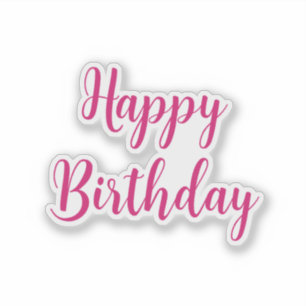 Happy Birthday Simple Minimalist Pink Colourful