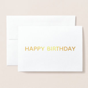 Happy birthday simple modern Gold Foil Card