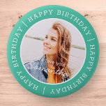 Happy Birthday Simple Preppy Modern Custom Photo 6 Cm Round Badge<br><div class="desc">This simple and modern design is composed of serif typography and add a custom photo.</div>