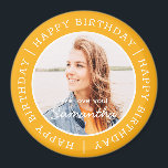 Happy Birthday Simple Preppy Modern Custom Photo Magnet<br><div class="desc">This simple and modern design is composed of serif typography and add a custom photo.</div>