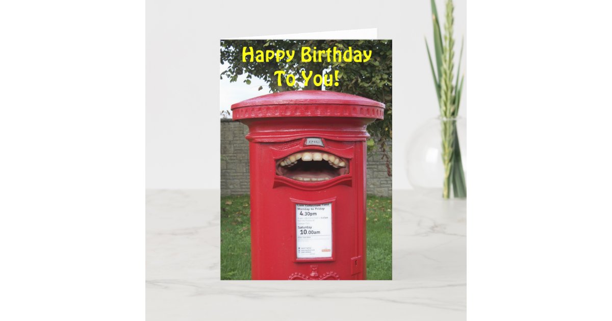Happy Birthday Singing British Post Box Card | Zazzle.co.uk